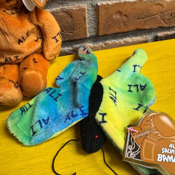 90's Vintage Salvino's Bammers Muhammad Ali Bear Bee & Butterfly Set Beanies NWT - Picture 3 of 11